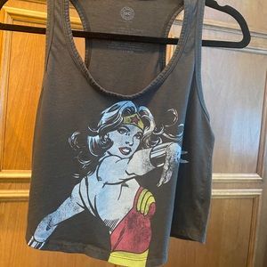 Gray Wonder Woman Cropped Tank